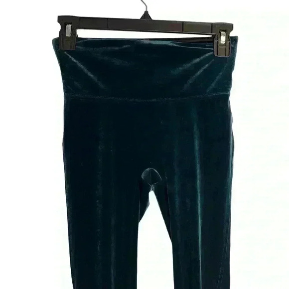 Spanx Malachite Green Velvet Leggings Size Small - Picture 3 of 8
